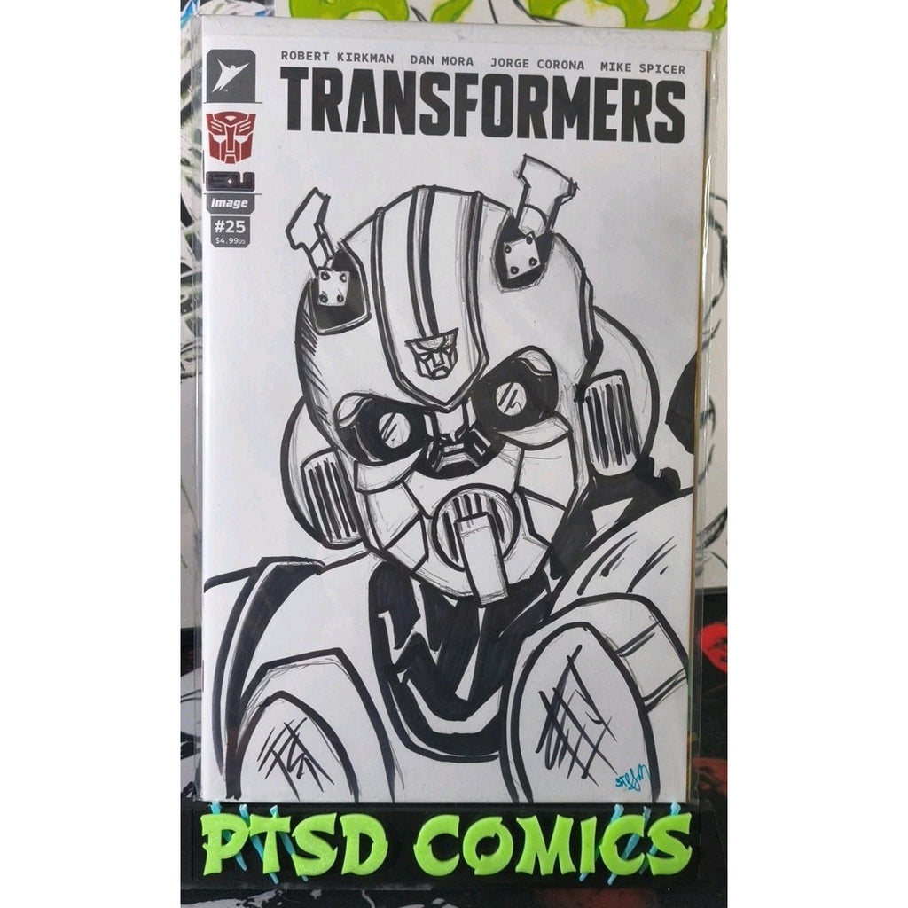 Transformers #25 Blank Sketch Bumblebee (John Spangler) PENCIL & Inked With COA