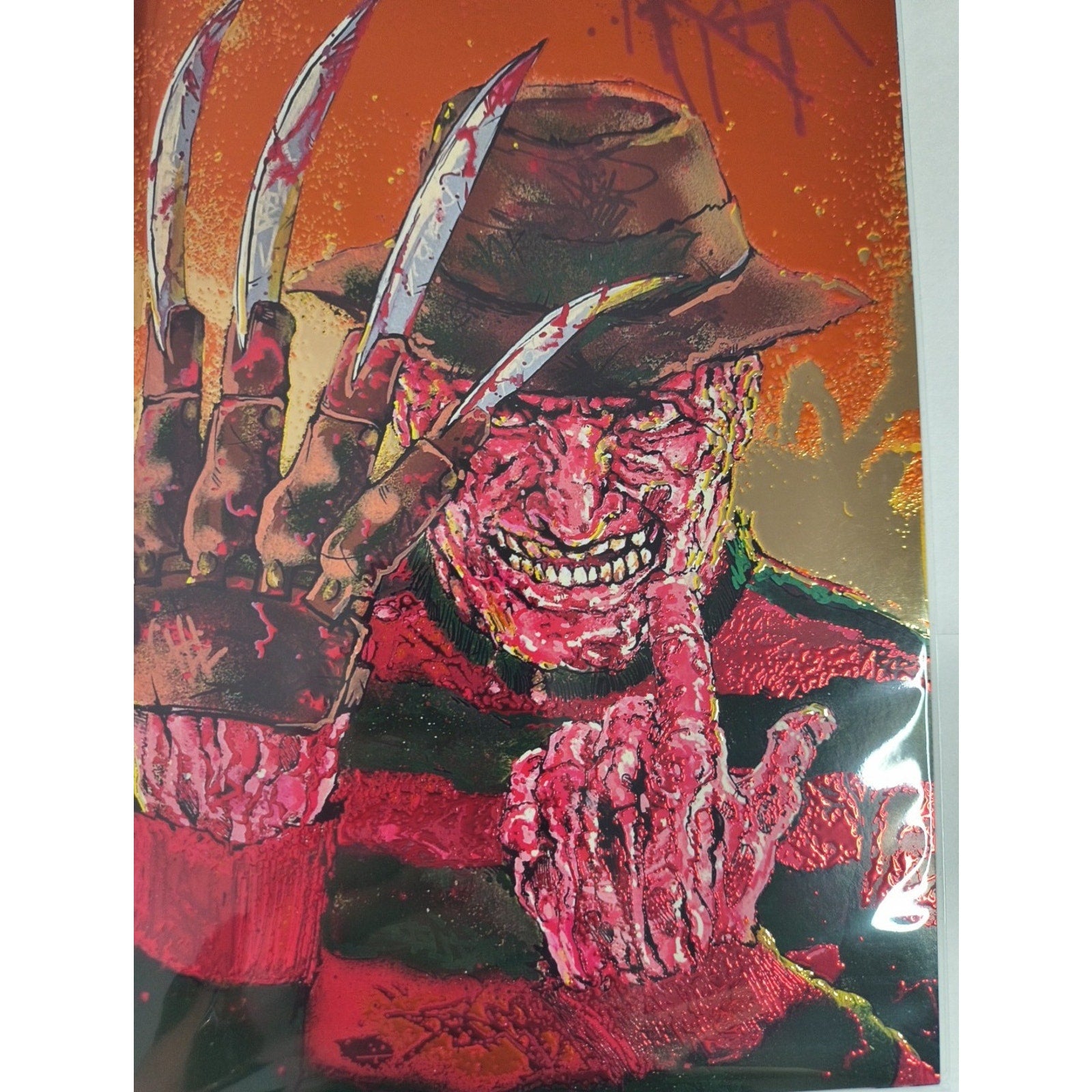 Dr Flaw Comix Presents On Fire - Embossed Foil Var Ltd 25 Freddy RZP SIGNED COA
