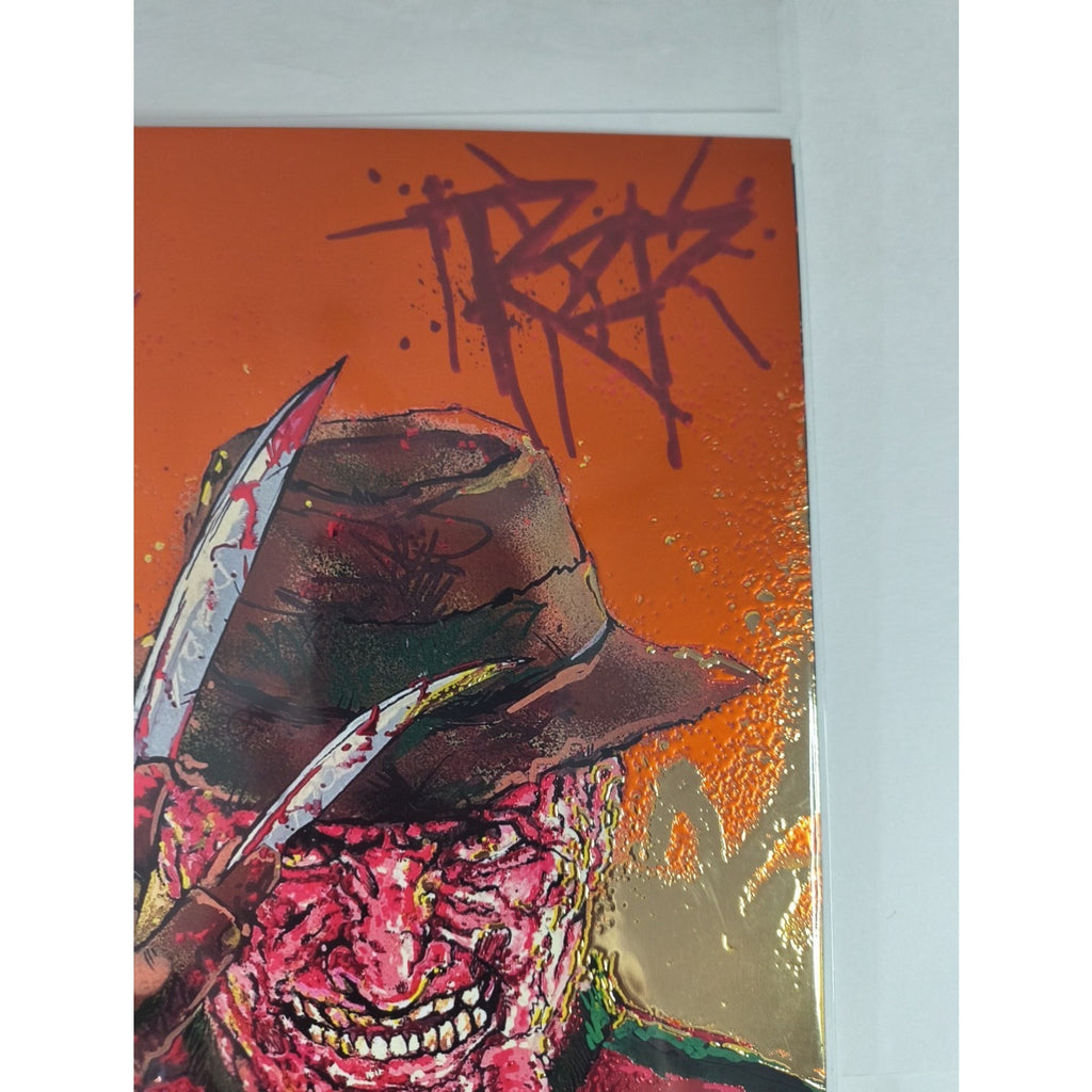 Dr Flaw Comix Presents On Fire - Embossed Foil Var Ltd 25 Freddy RZP SIGNED COA