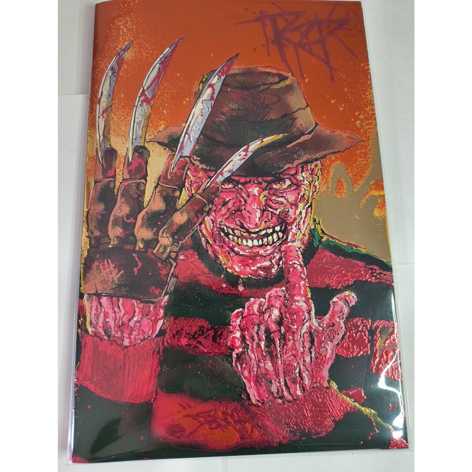 Dr Flaw Comix Presents On Fire - Embossed Foil Var Ltd 25 Freddy RZP SIGNED COA