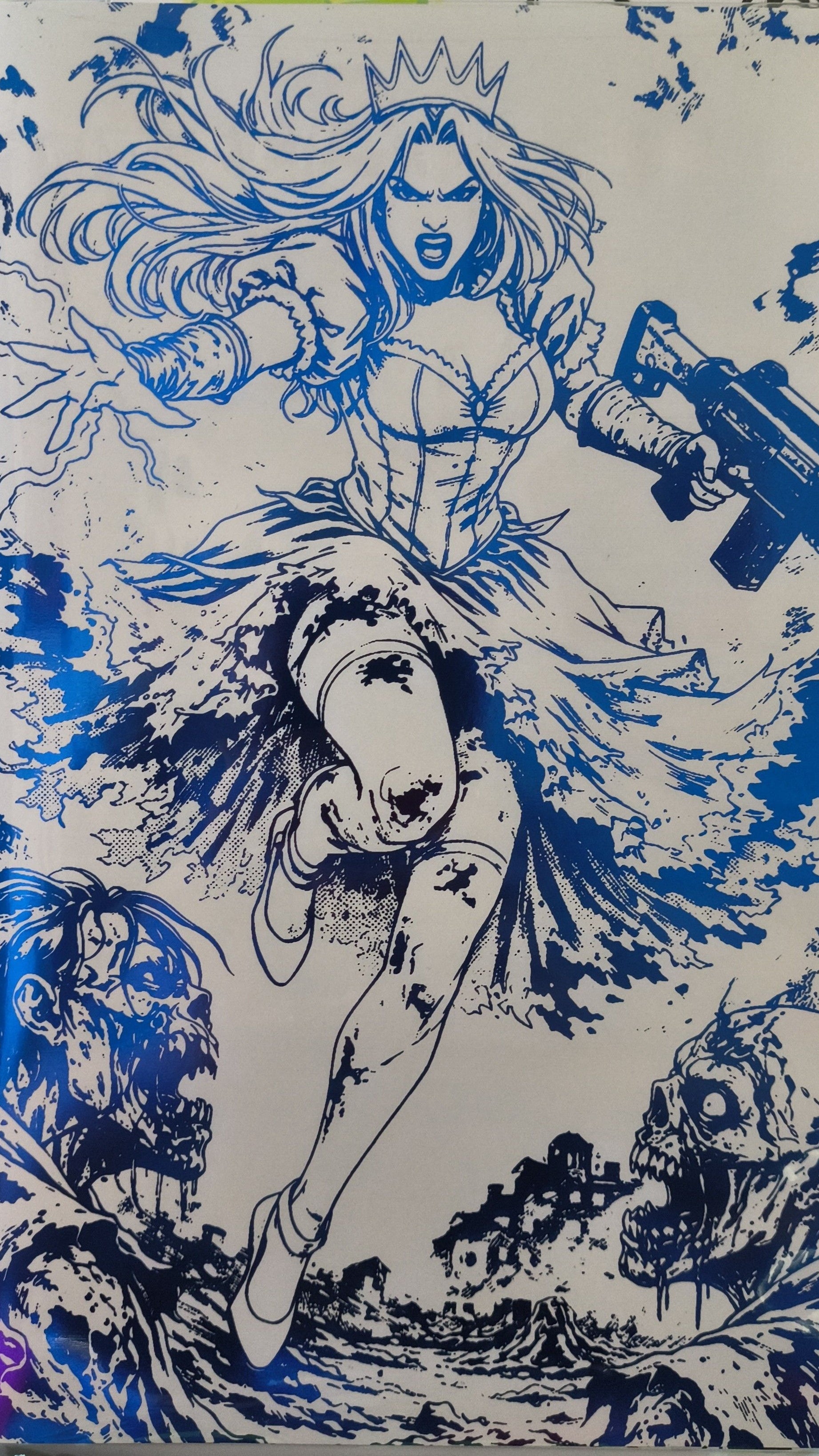 ENRAGED #1 WHITE/SAPHIRE FOIL SOFT TOUCH