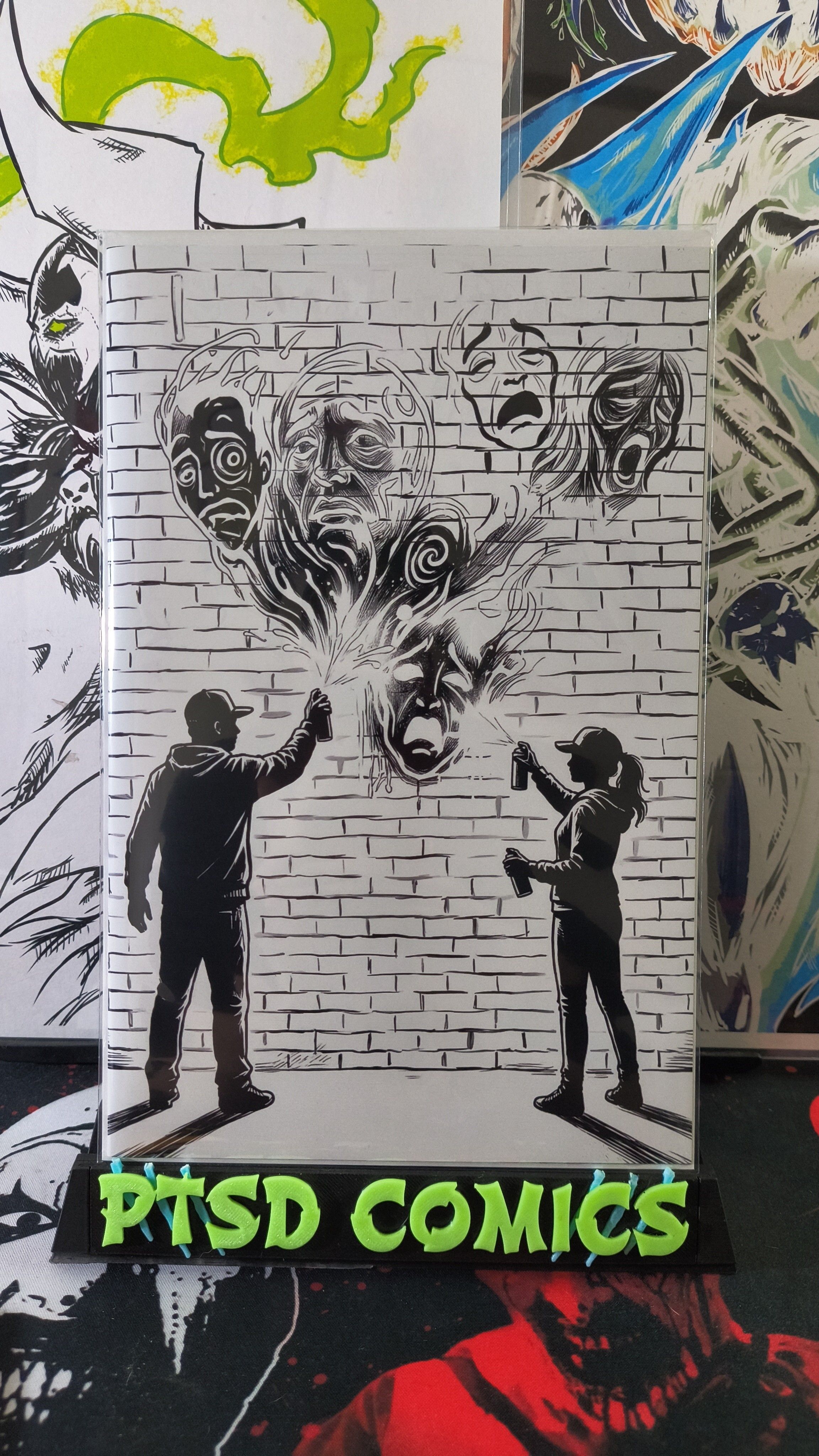 EXCLUSIVE MENTAL HEALTH AWARENESS ARTBOOK BY ELLE PETROVICH B&W SKETCH