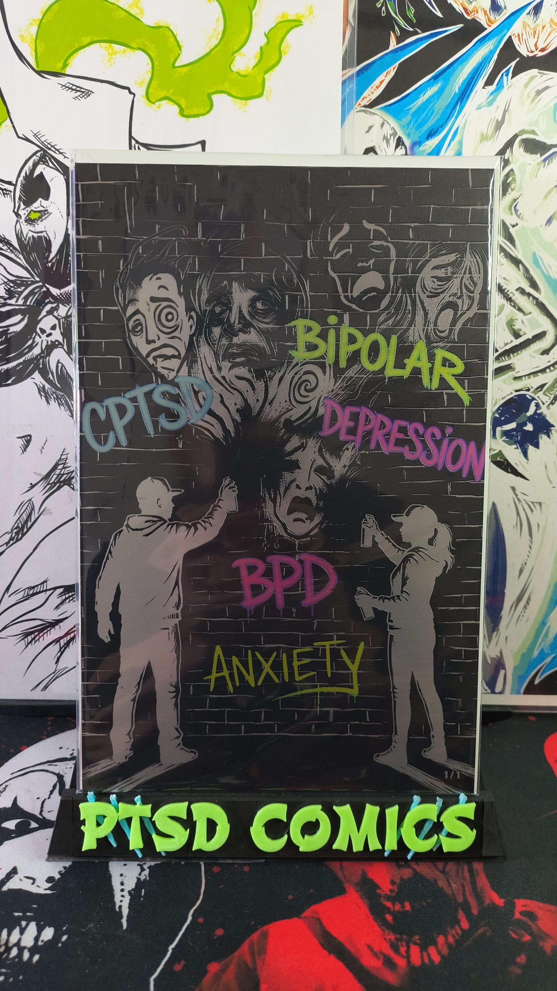EMBOSSED METAL MENTAL HEALTH AWARENESS ARTBOOK BY ELLE PETROVICH 1/1