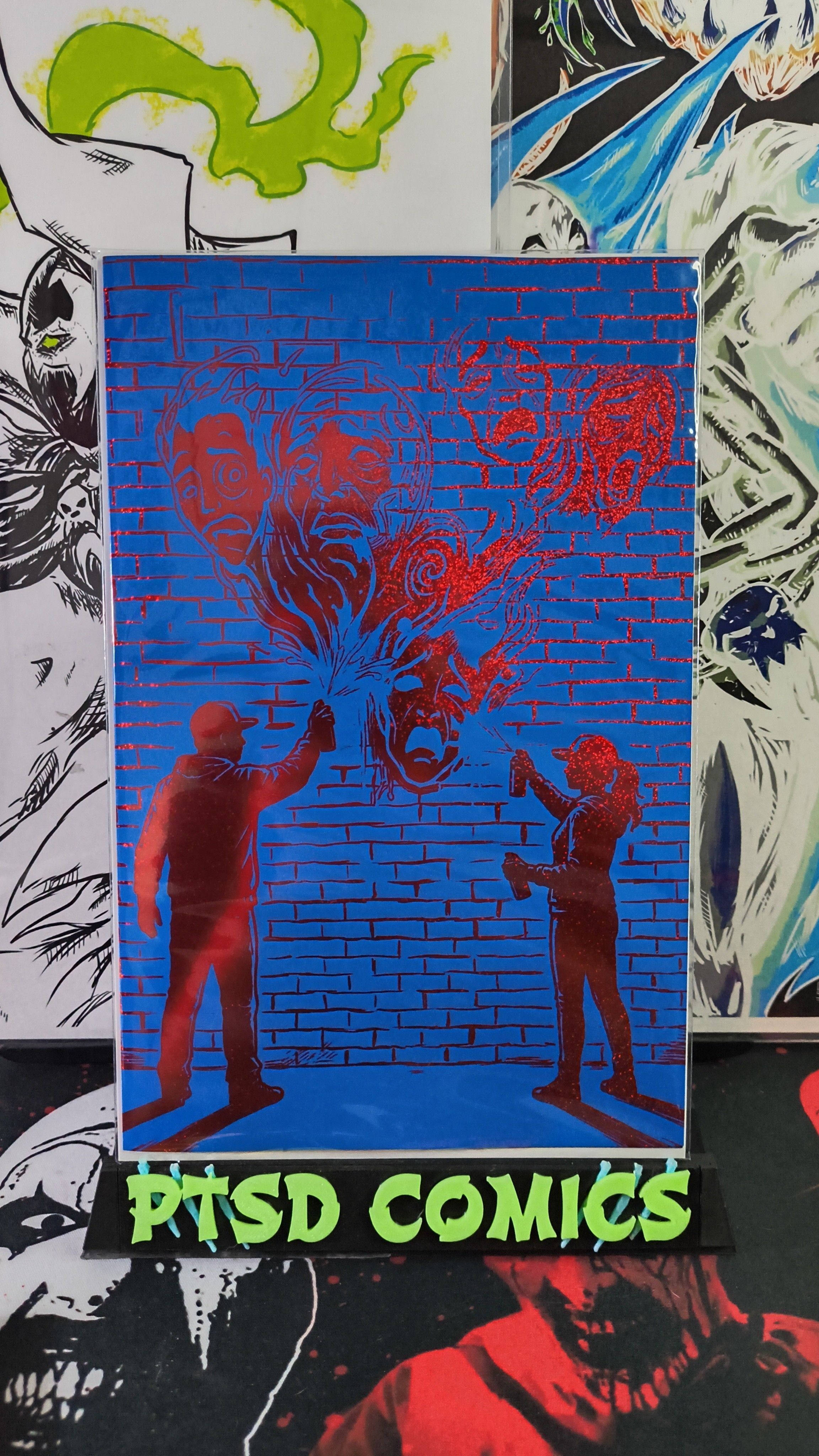 EXCLUSIVE MENTAL HEALTH AWARENESS ARTBOOK BY ELLE PETROVICH BLUE/RED SANDS SOFT TOUCH