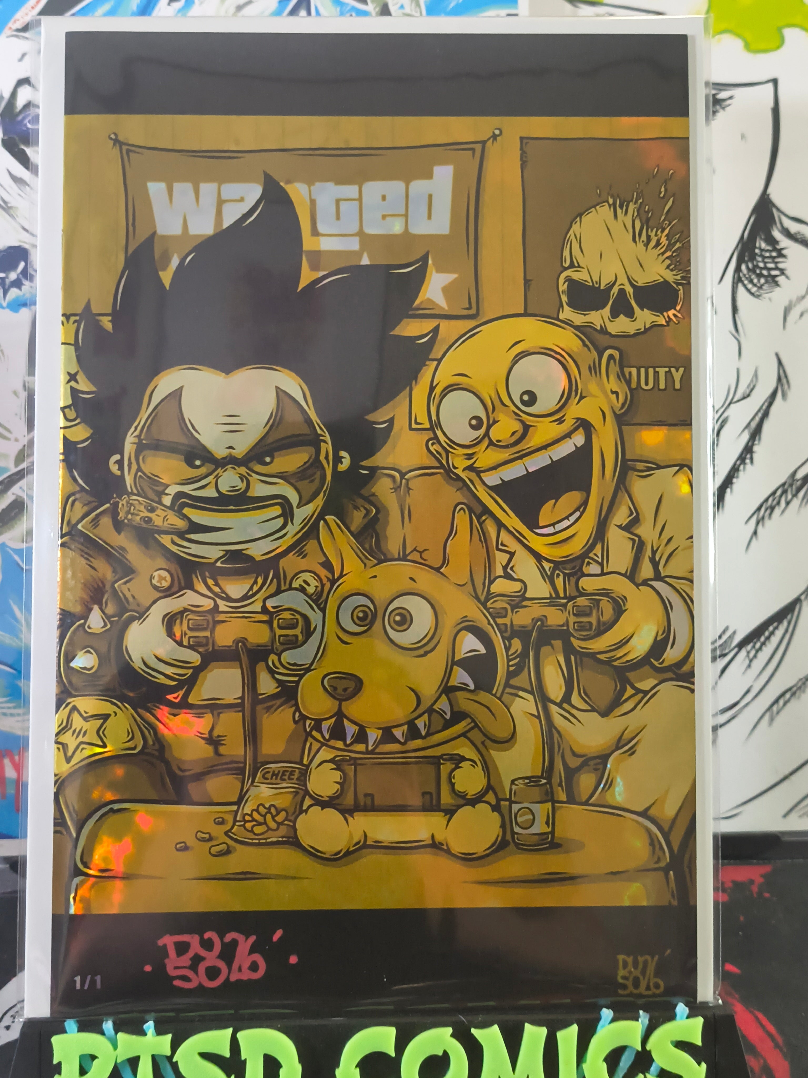 ANDY DUDO LOBO AND THE MASK ARTBOOK 1/1 GOLD MAGMA FOIL SIGNED